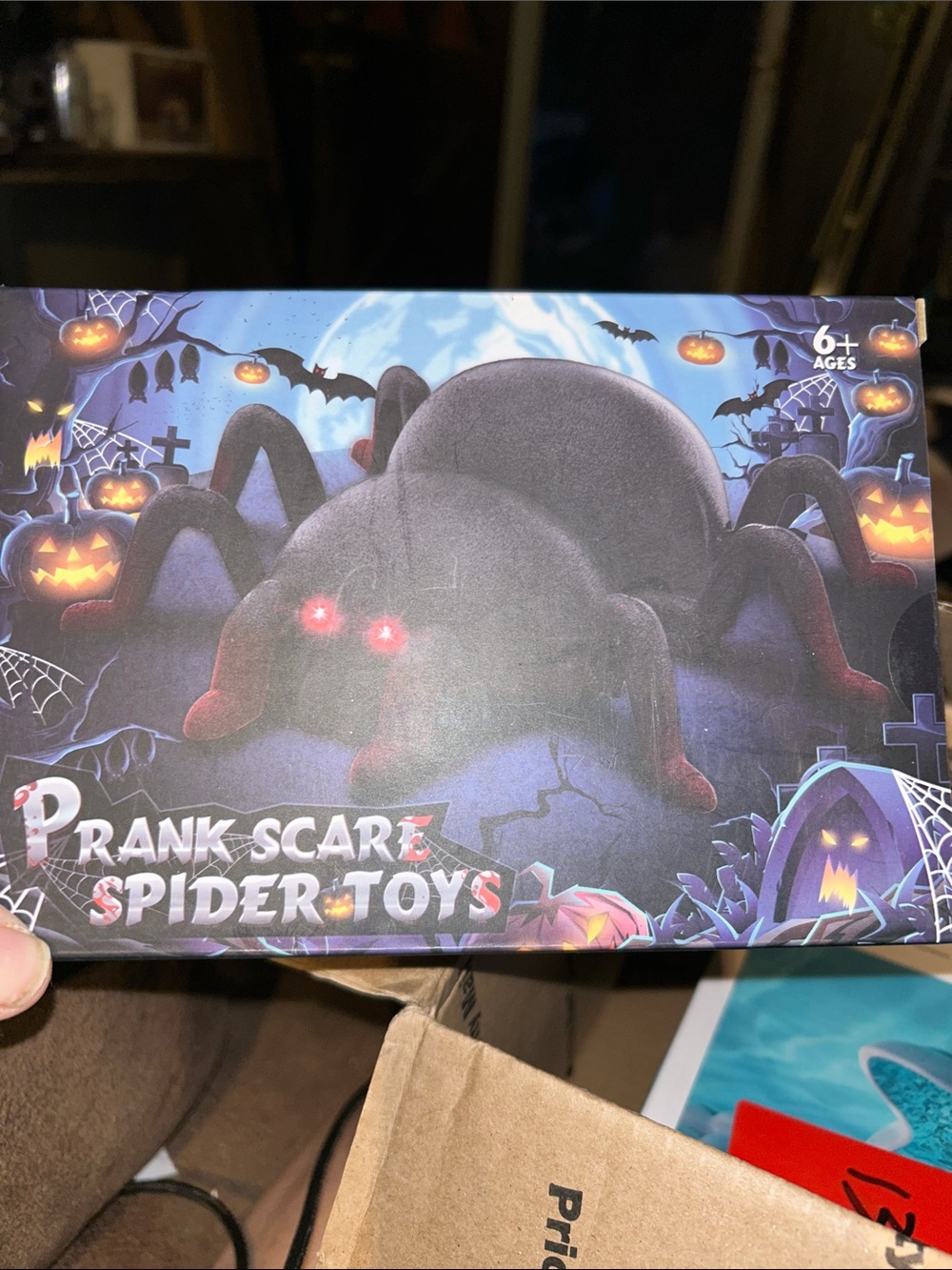 Prank Scare Spider Toy - Black with Red Eyes